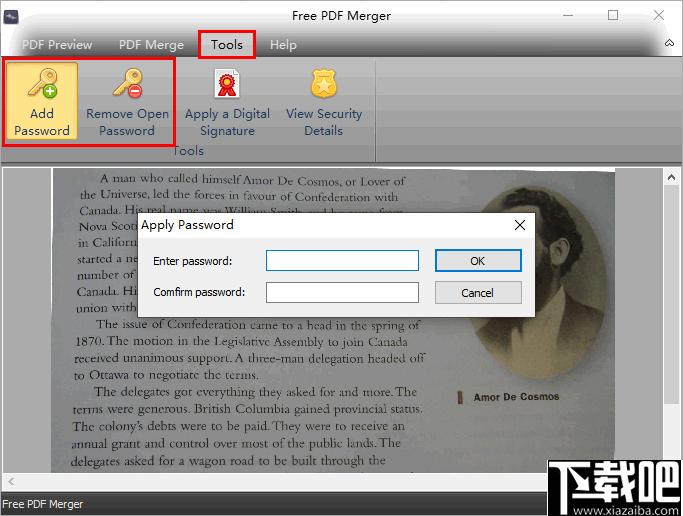 Free PDF Merger下载,PDF合并,文件合并,PDF加密,PDF阅读